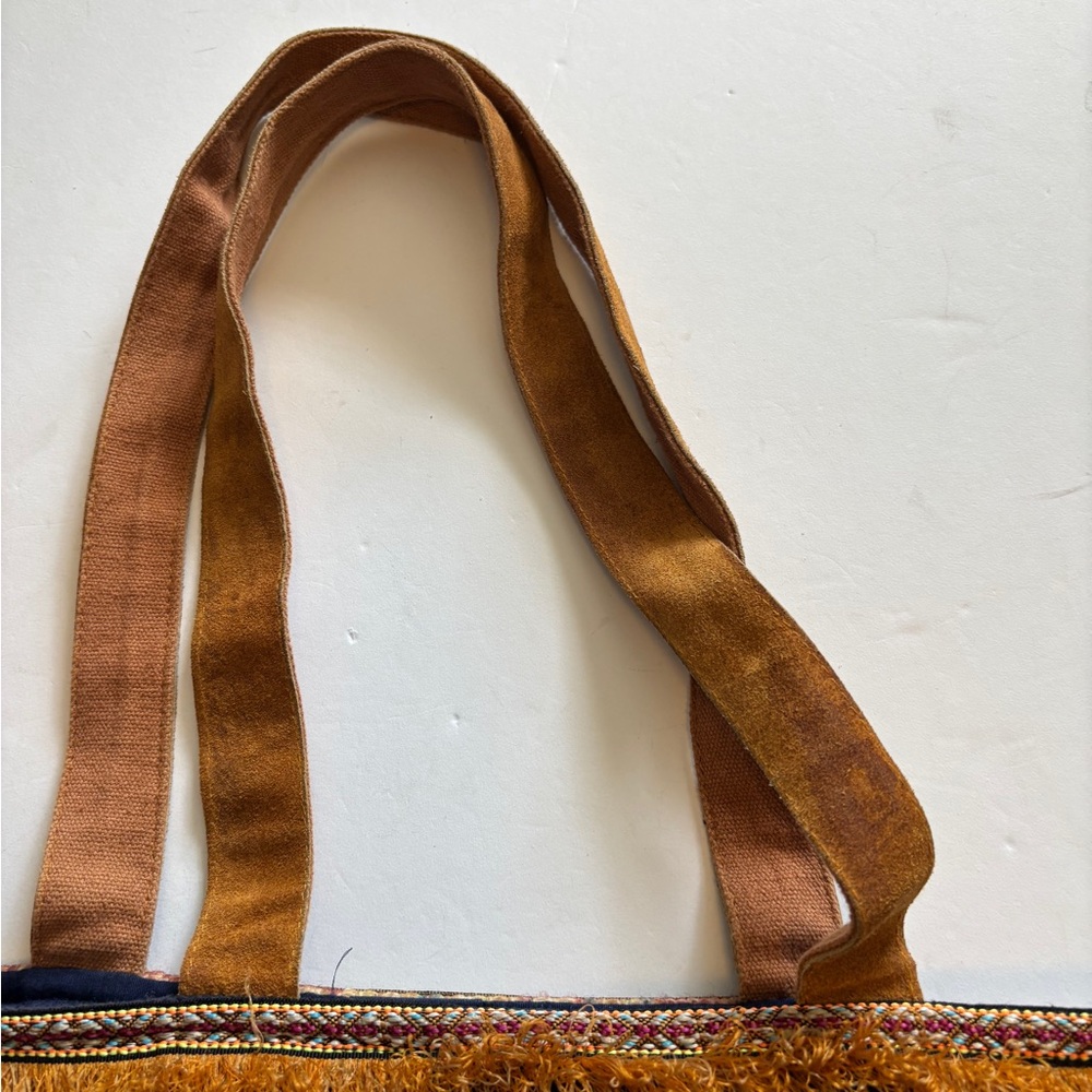 A & P DENIM MULTICOLORED BOHEMIAN TOTE ONE ZIP POCKET INSIDE CLEAN INTERIOR - Picture 8 of 15